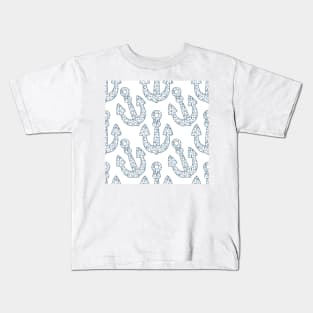 Traditional portuguese anchor and azulejo tiles background. Kids T-Shirt